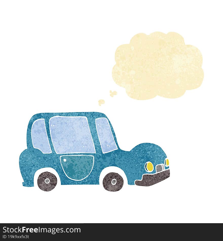 cartoon car with thought bubble