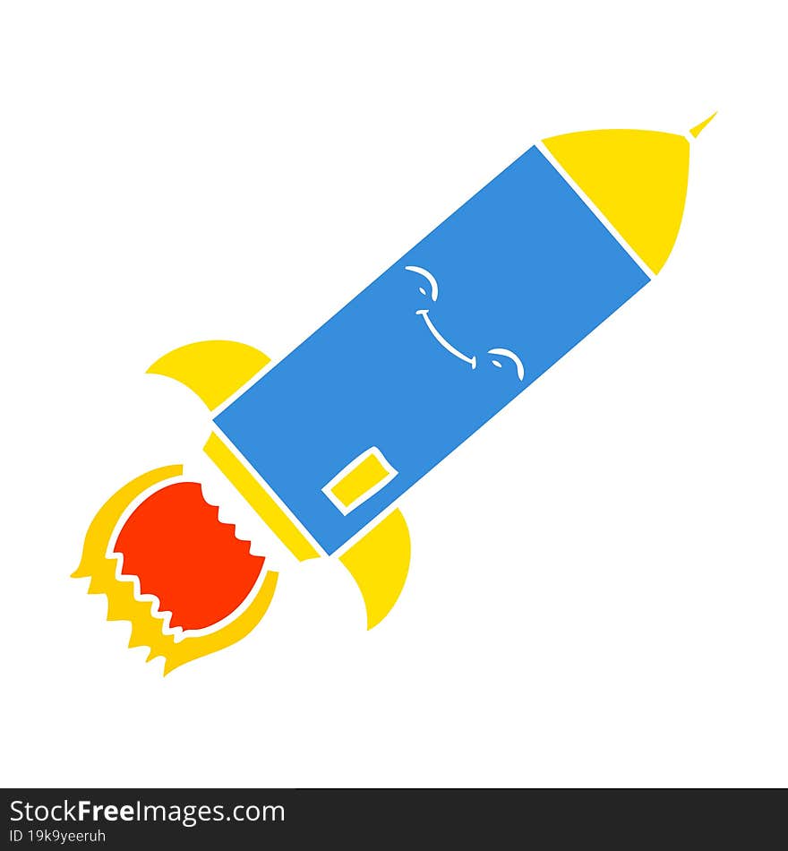 flat color style cartoon rocket