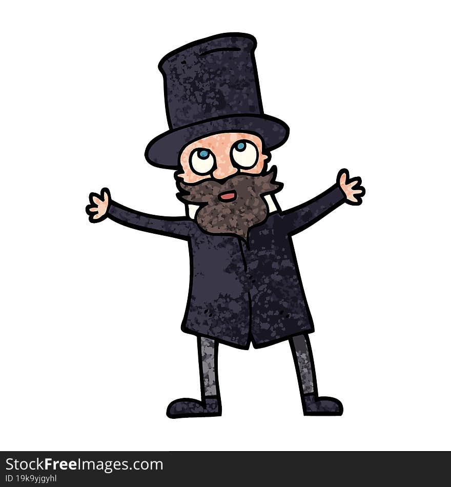 grunge textured illustration cartoon victorian man