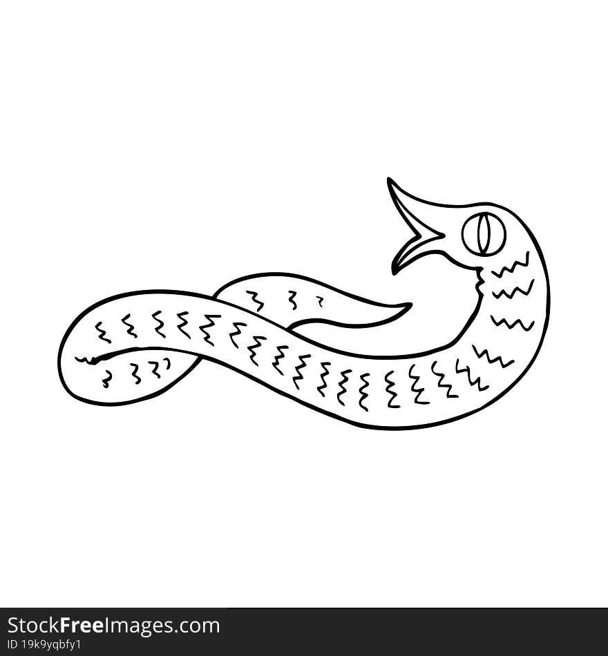 line drawing cartoon medieval snake