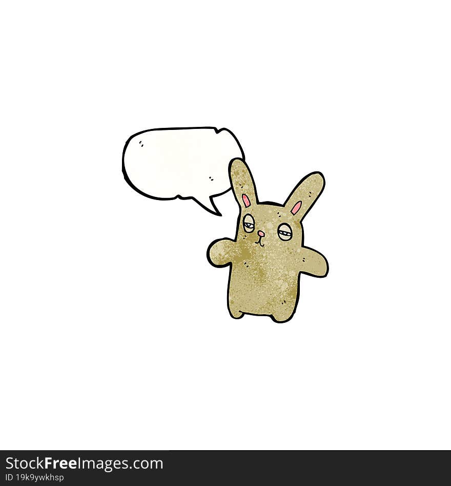 Cartoon Tired Bunny Rabbit