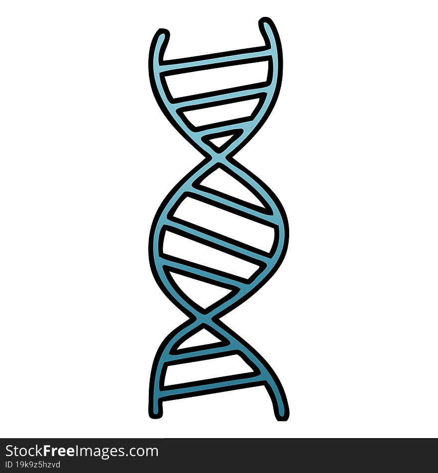 Gradient Shaded Cartoon DNA Strand