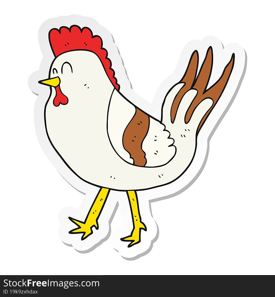 sticker of a cartoon chicken