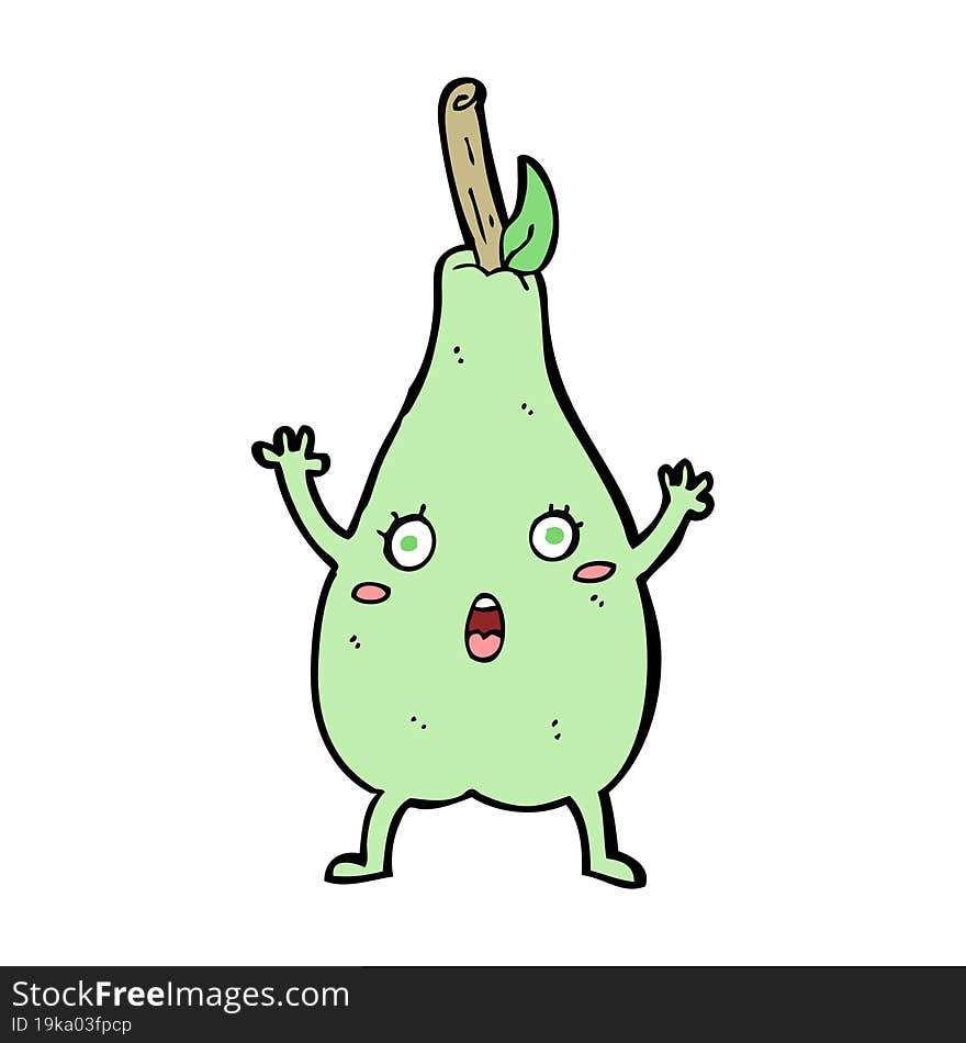 cartoon frightened pear