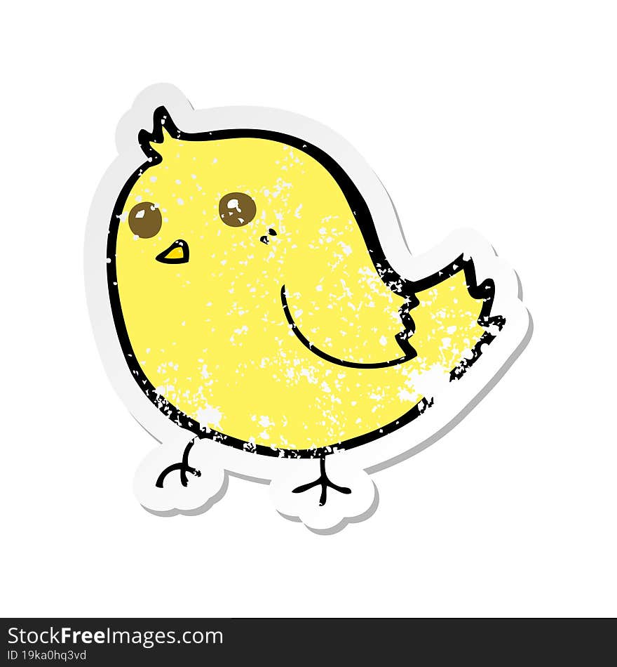 retro distressed sticker of a cartoon bird