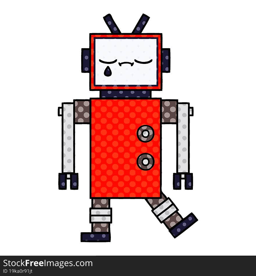 Comic Book Style Cartoon Robot