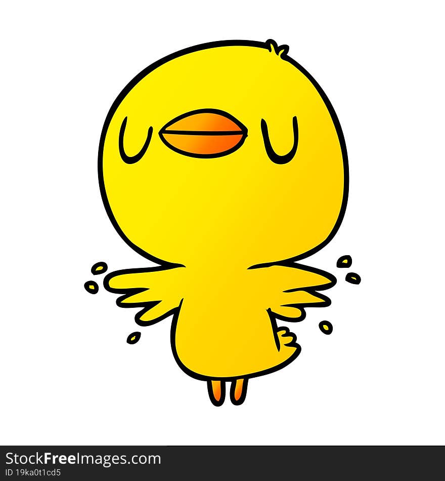 cute cartoon chick flapping wings. cute cartoon chick flapping wings