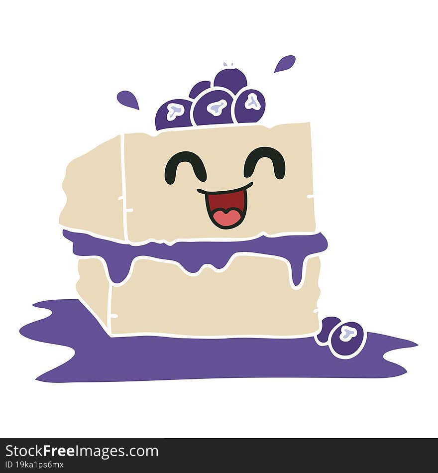 Quirky Hand Drawn Cartoon Happy Cake Slice