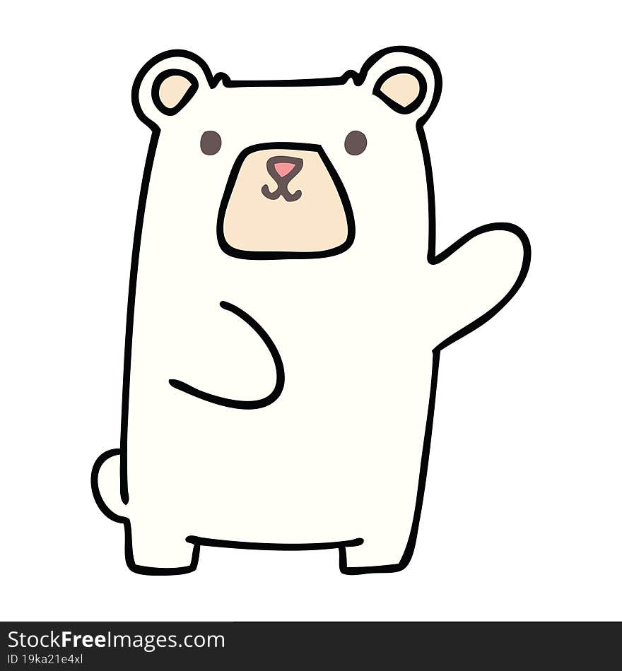 quirky hand drawn cartoon polar bear