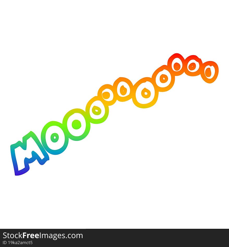 rainbow gradient line drawing cartoon moo noise