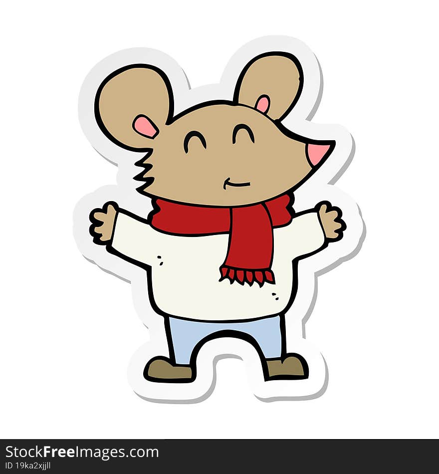 sticker of a cartoon mouse