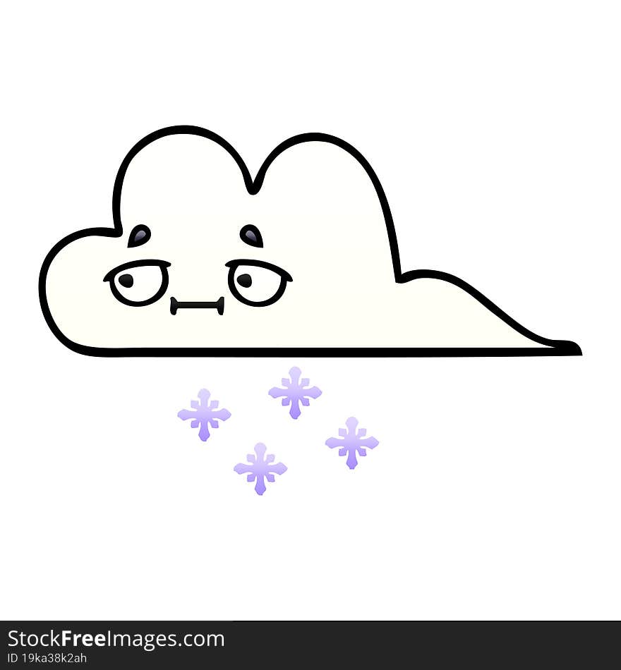 gradient shaded cartoon of a snow cloud