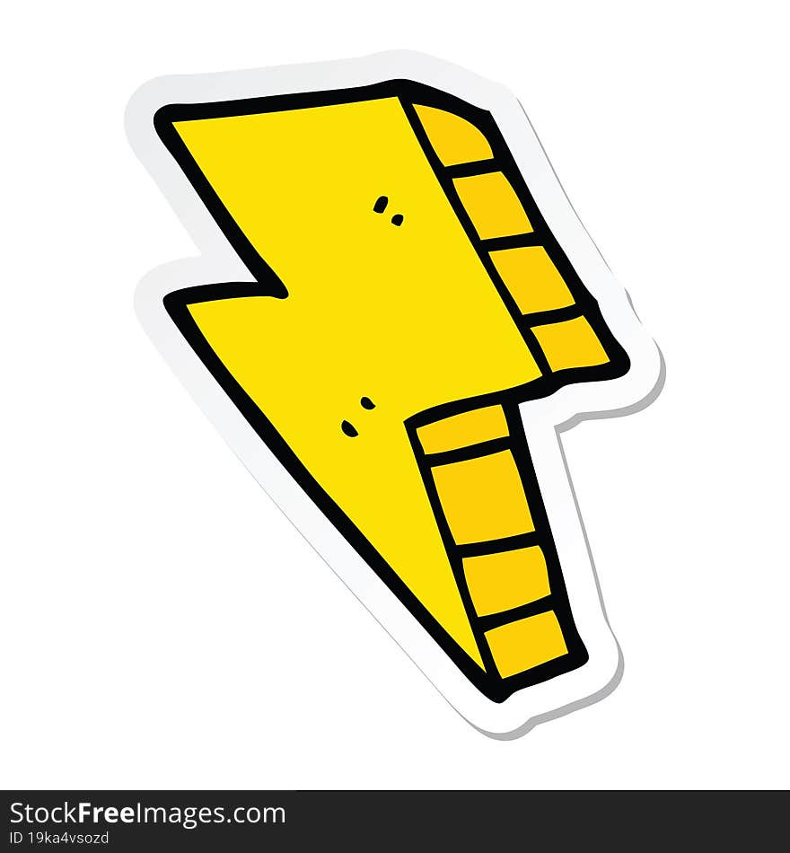 sticker of a cartoon lightning bolt