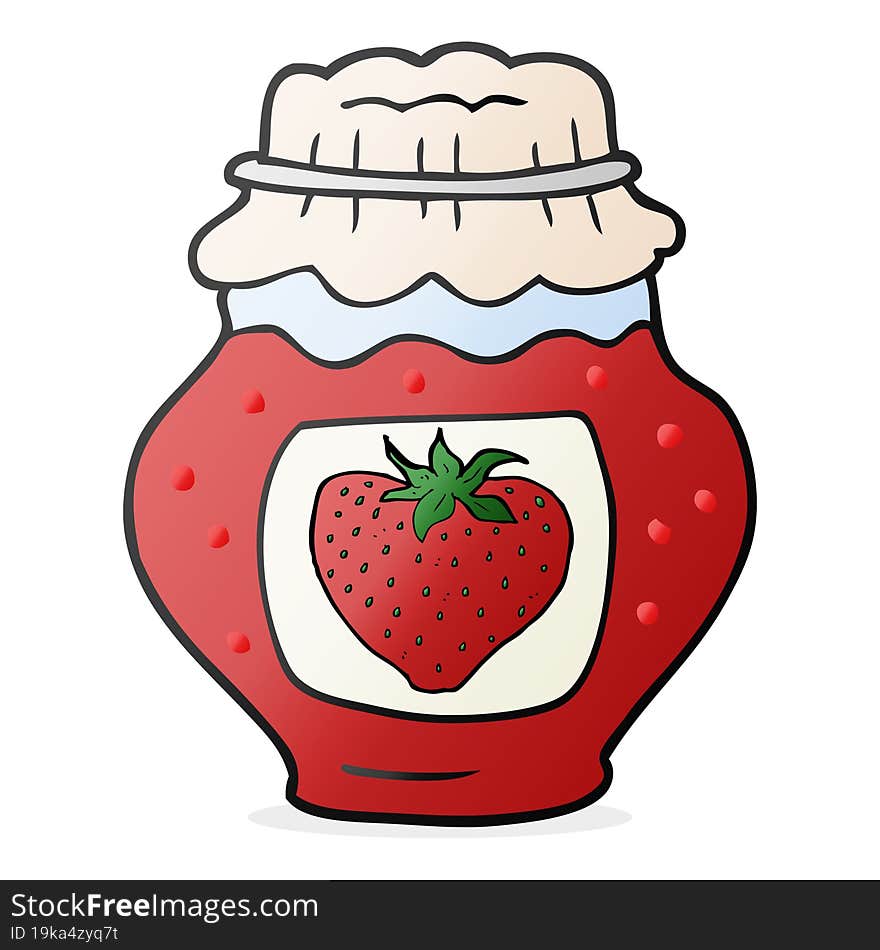 freehand drawn cartoon jar of strawberry jam