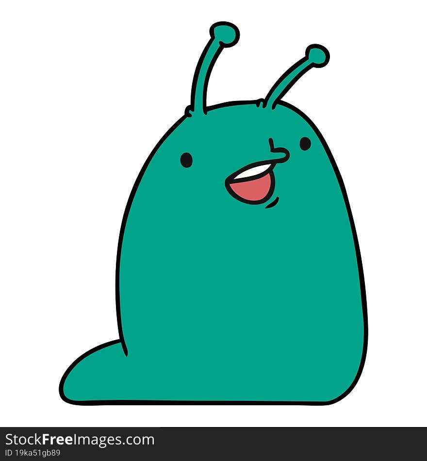 cartoon of a cute kawaii slug