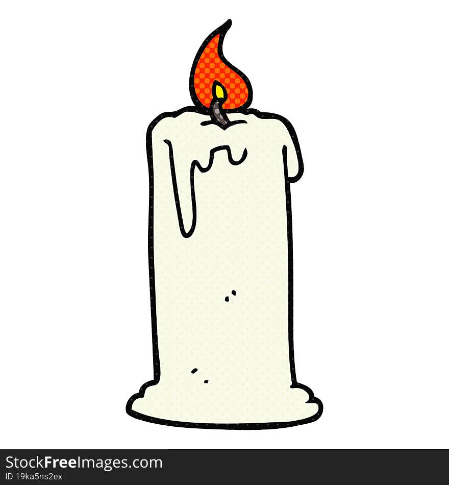 freehand drawn cartoon burning candle