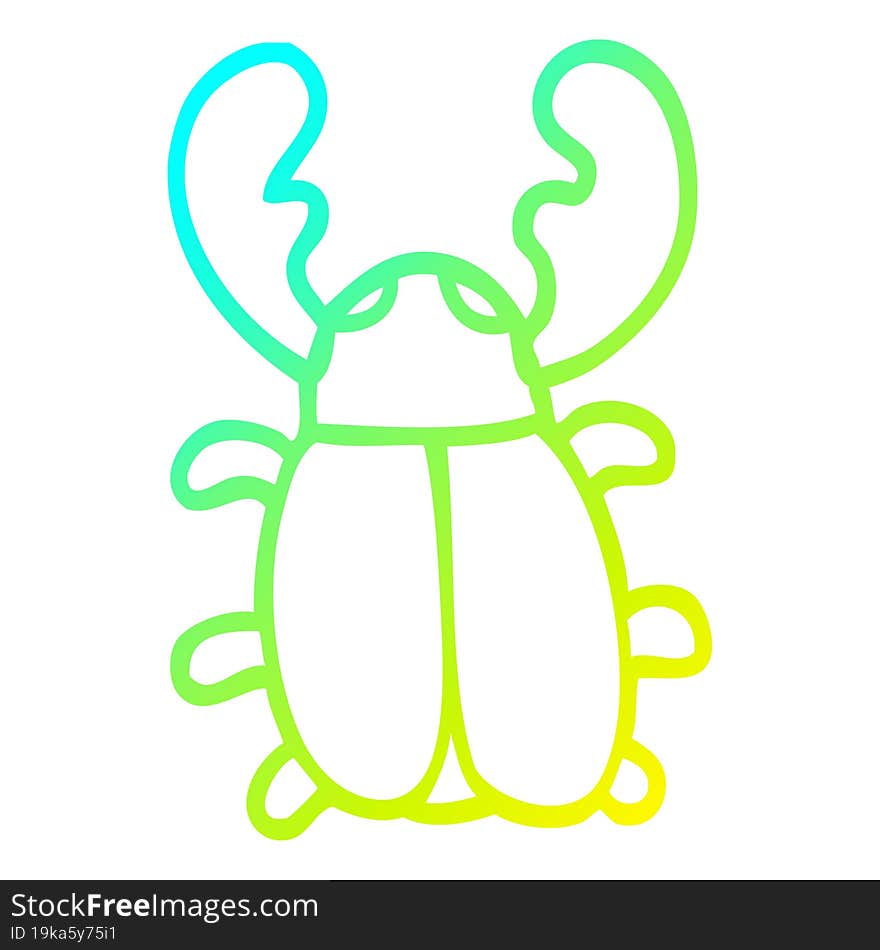 cold gradient line drawing cartoon huge beetle