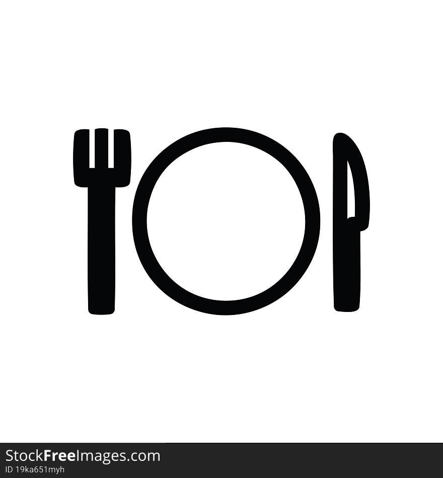 Knife Fork And Plate Icon