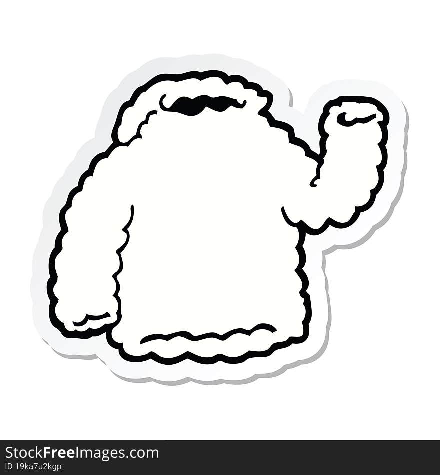 sticker of a cartoon fleece hoody