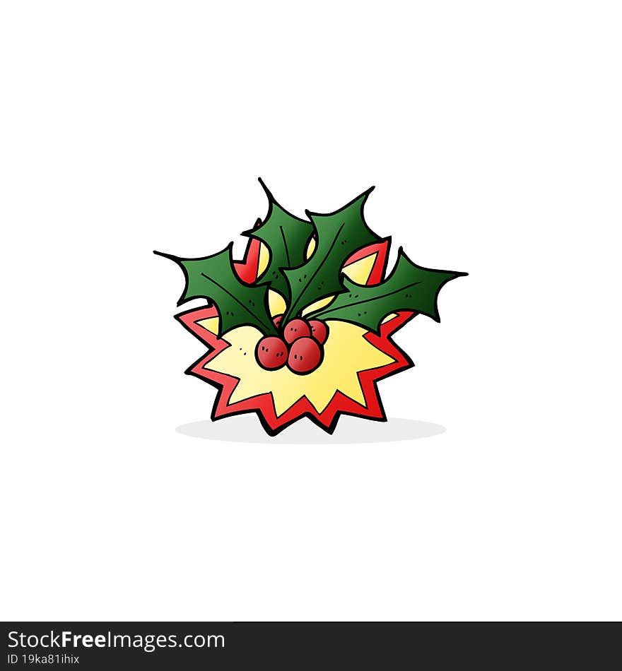 cartoon christmas holly