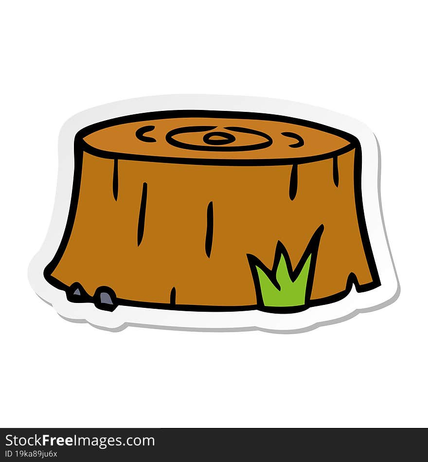 sticker cartoon doodle of a tree log