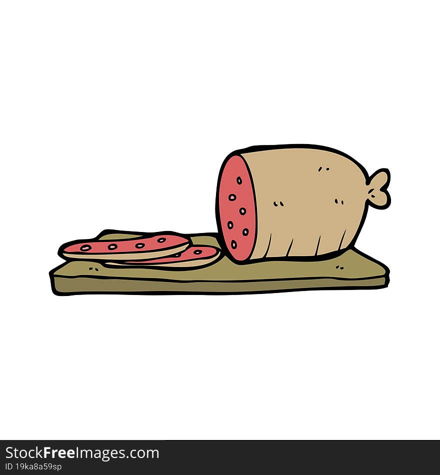 cartoon sliced sausage