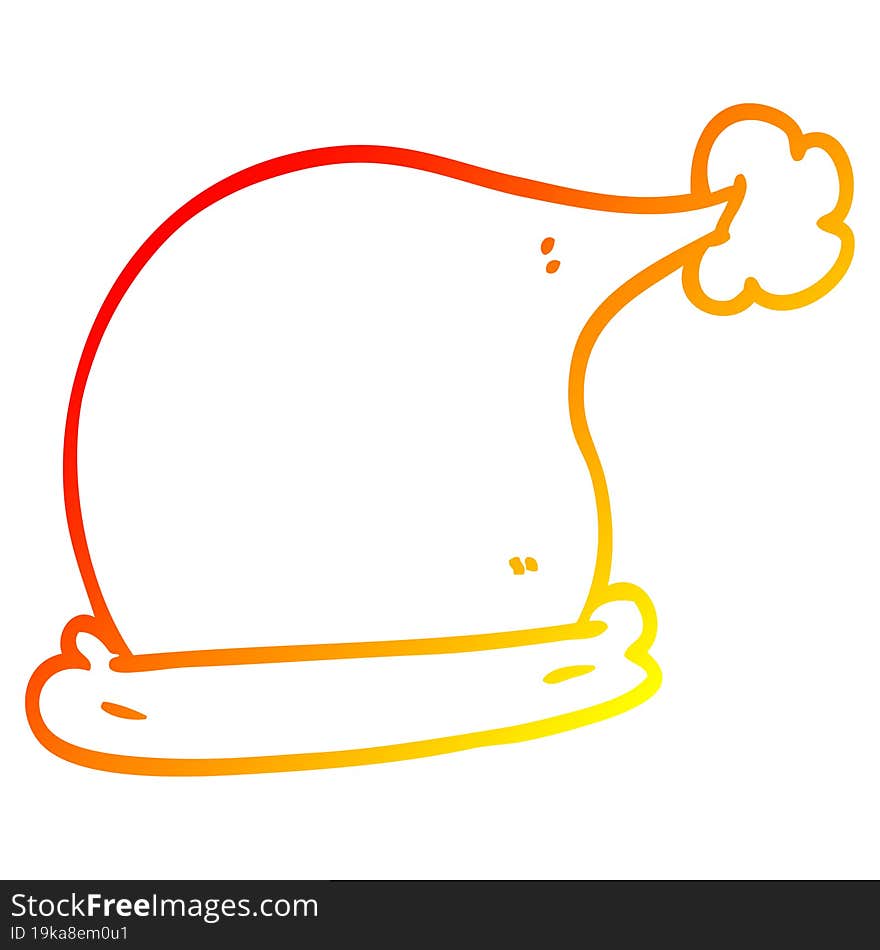 warm gradient line drawing cartoon christmas hats