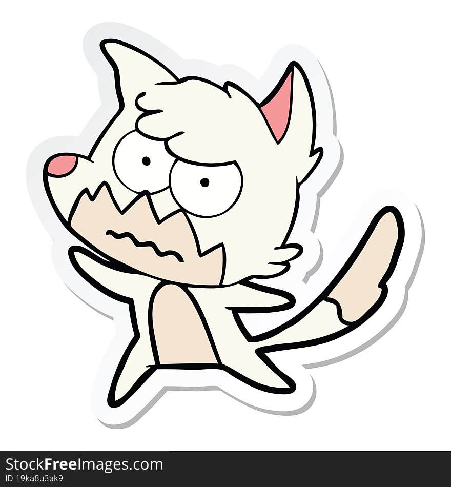 Sticker Of A Cartoon Annoyed Fox