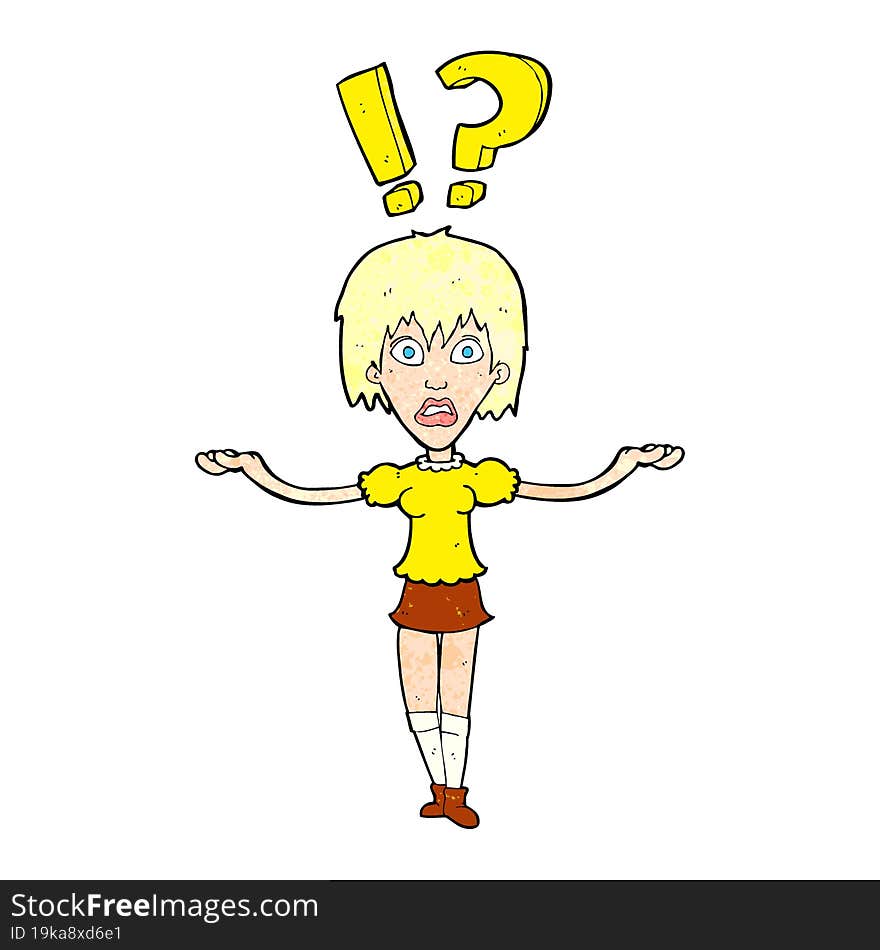 cartoon woman asking question