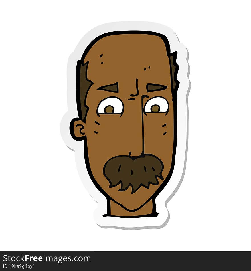 Sticker Of A Cartoon Annnoyed Old Man