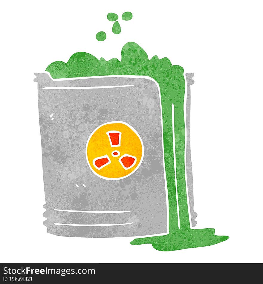 Retro Cartoon Radioactive Waste