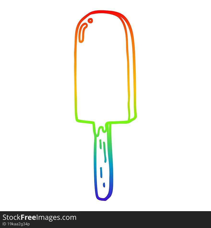 rainbow gradient line drawing cartoon lollipop