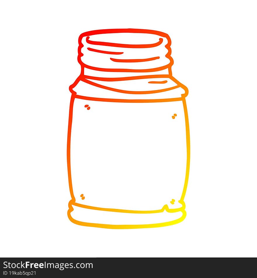 Warm Gradient Line Drawing Cartoon Glass Jar