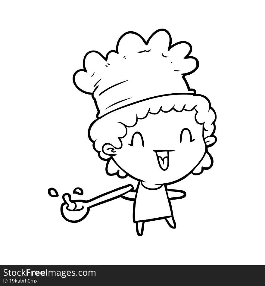 cute cartoon happy chef. cute cartoon happy chef