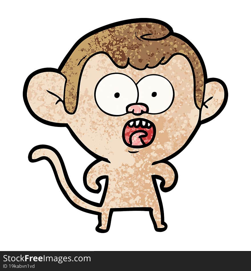 cartoon shocked monkey. cartoon shocked monkey