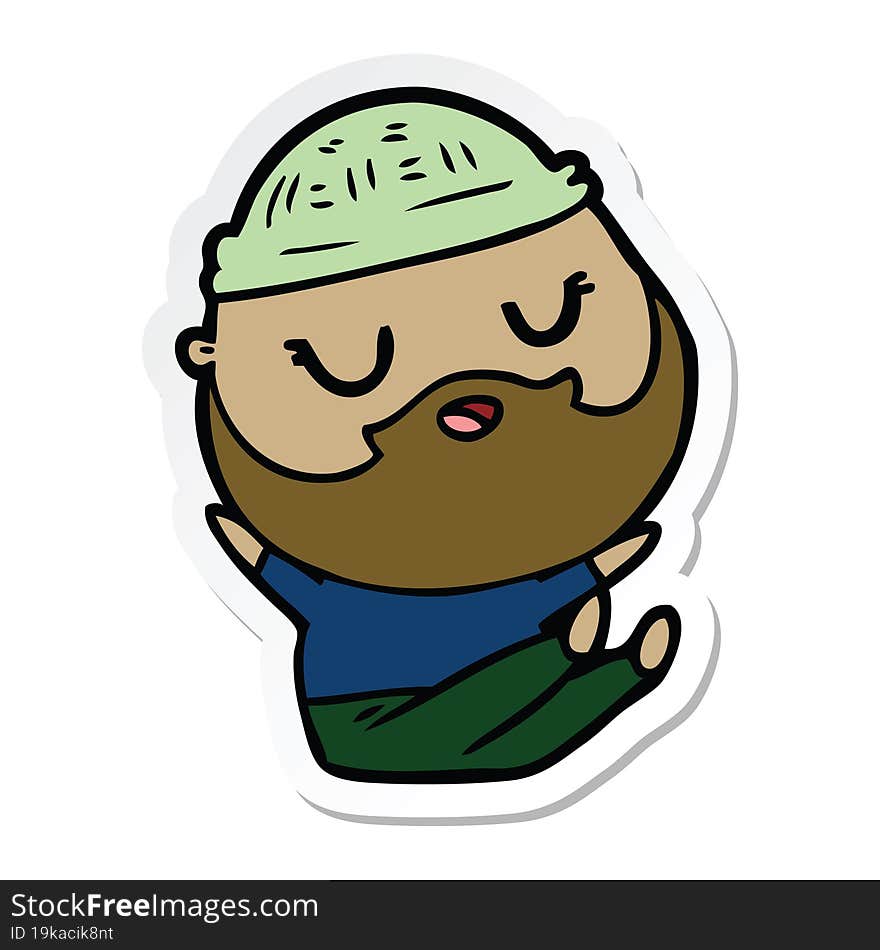 sticker of a cartoon man with beard