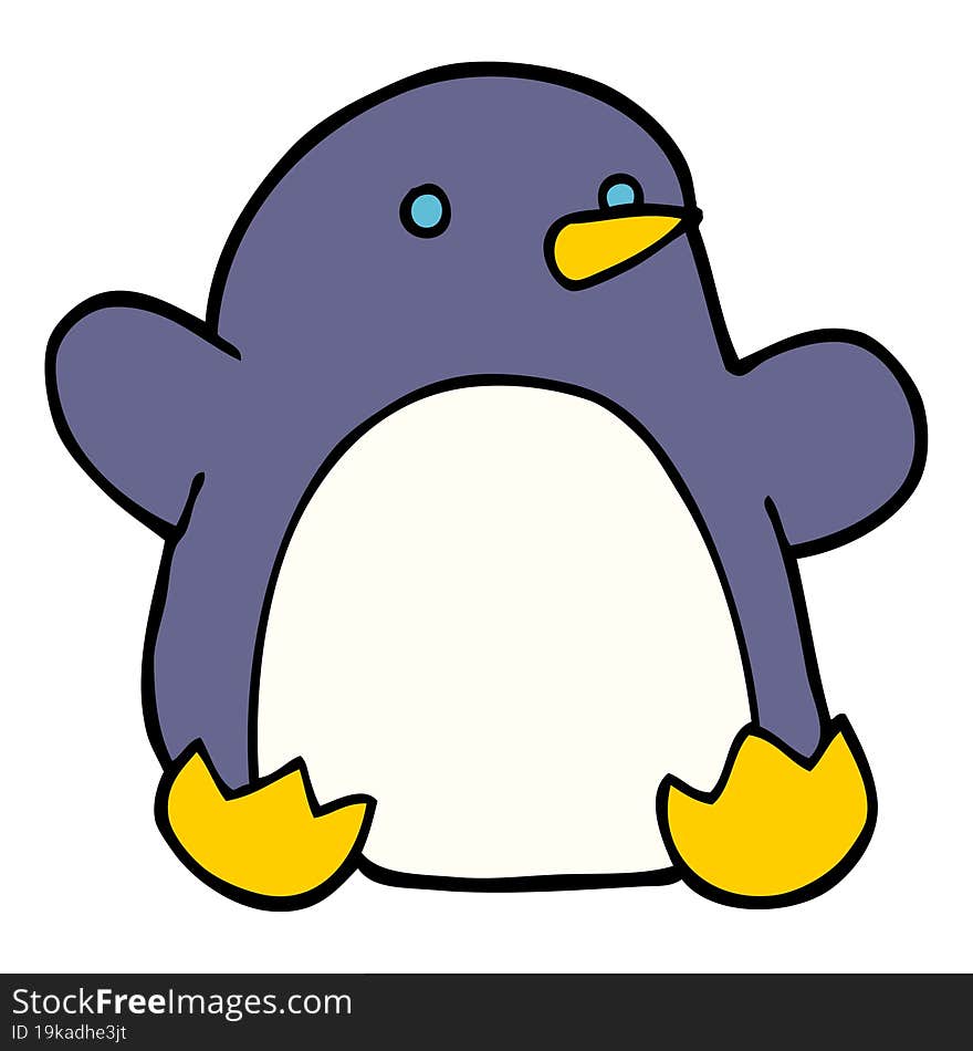 cartoon doodle christmas penguin