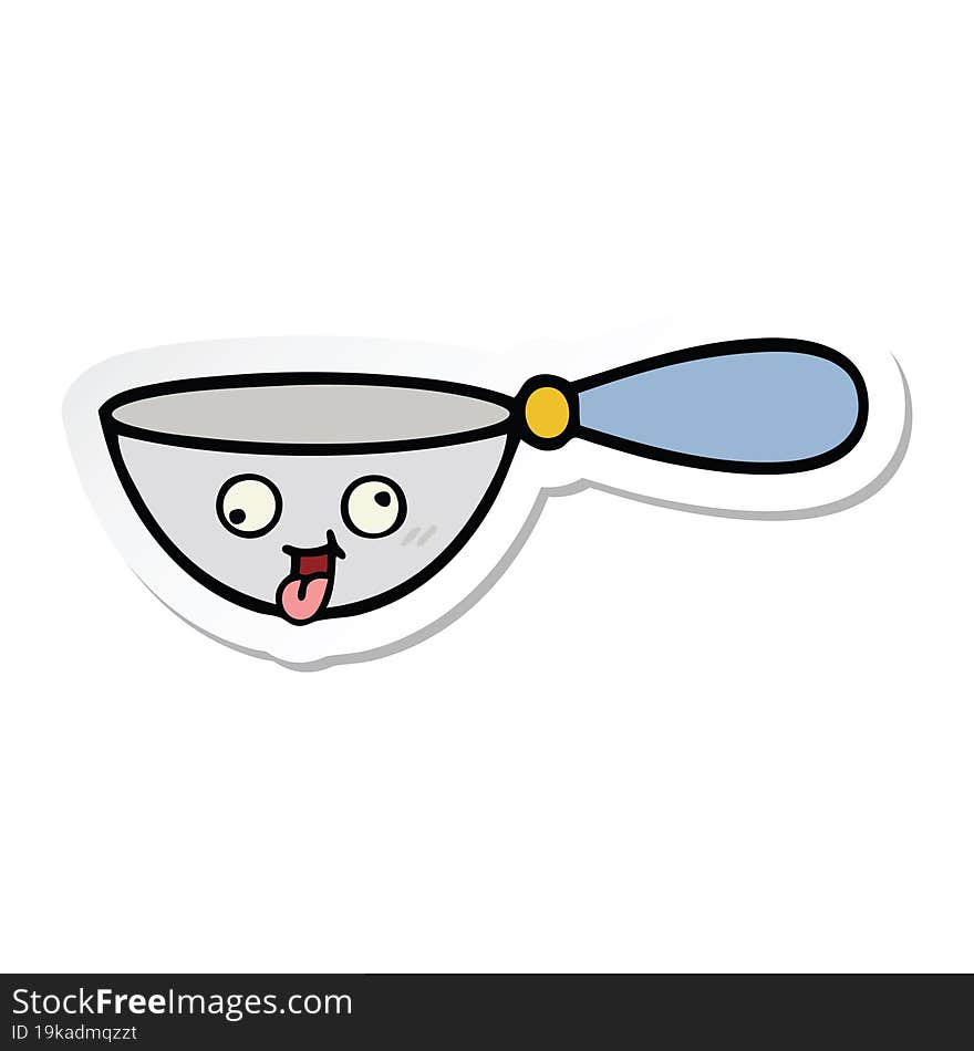 sticker of a cute cartoon measuring spoon