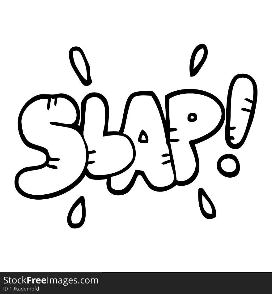 black and white cartoon slap symbol