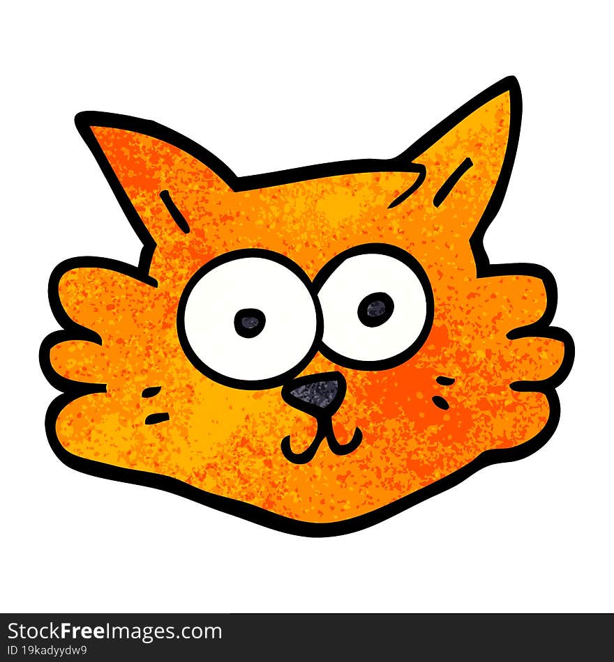 cartoon doodle cat face