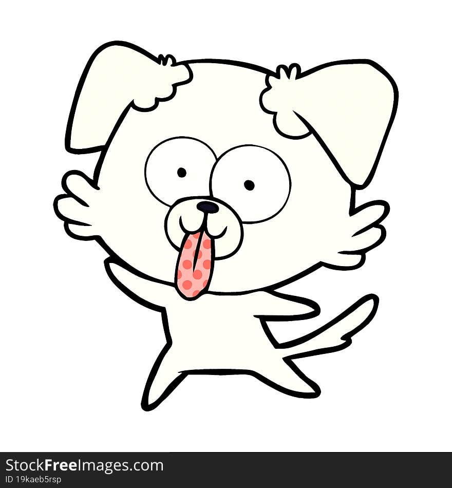 cartoon dog with tongue sticking out. cartoon dog with tongue sticking out