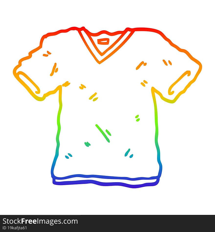 rainbow gradient line drawing cartoon tee shirt