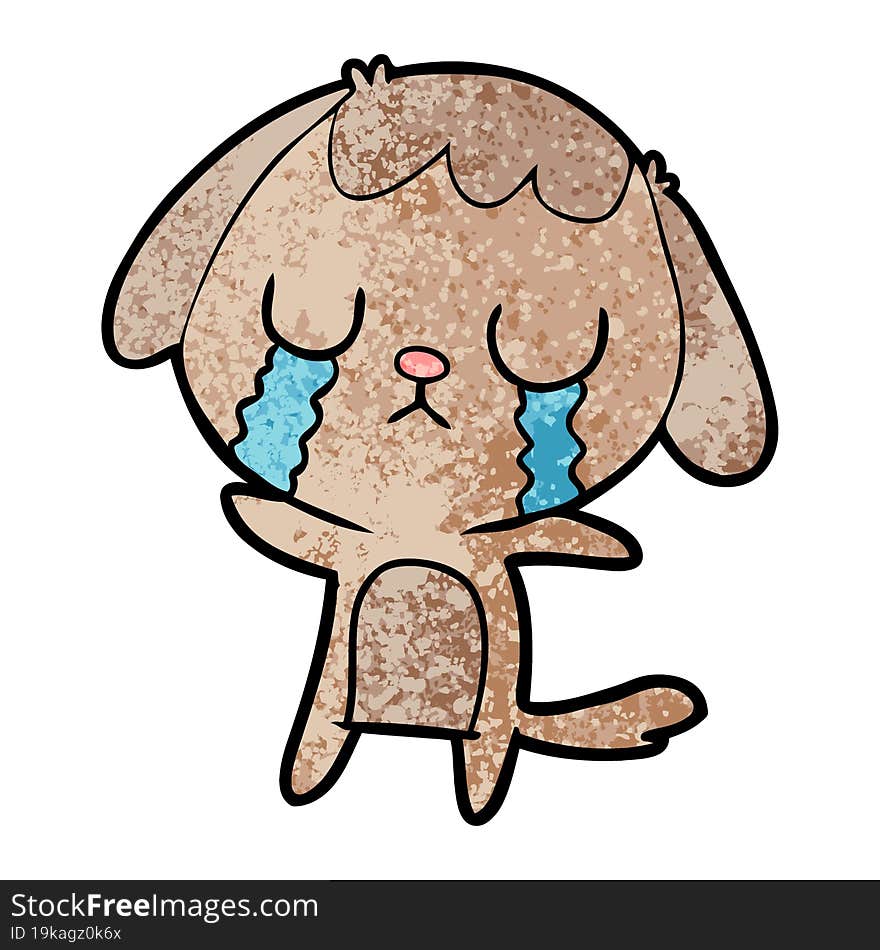 cute cartoon dog crying. cute cartoon dog crying