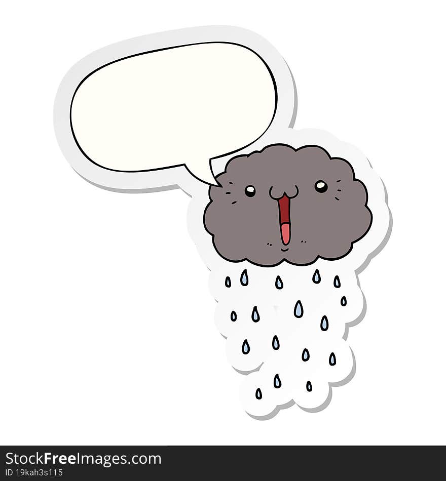 cartoon cloud with speech bubble sticker. cartoon cloud with speech bubble sticker