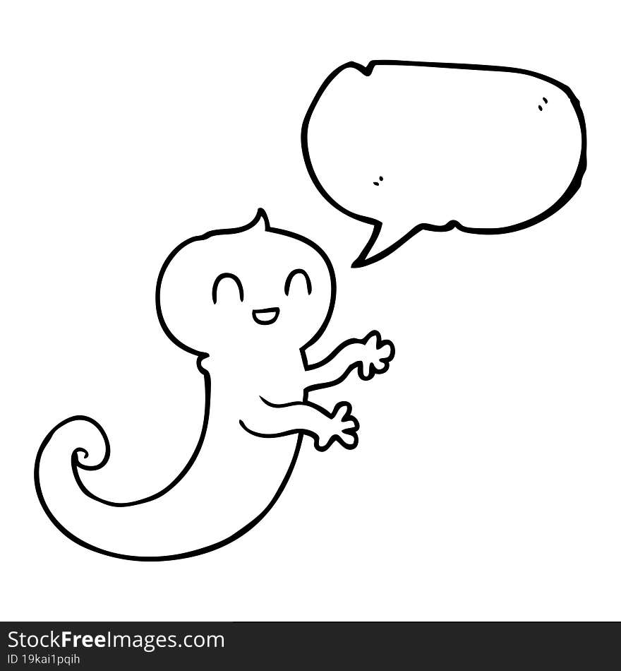 speech bubble cartoon ghost