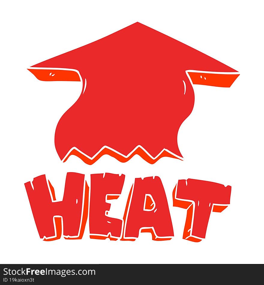 flat color style cartoon heat symbol