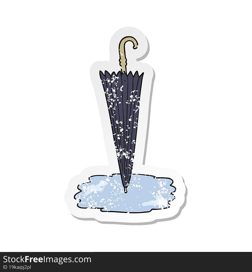 retro distressed sticker of a cartoon umbrella