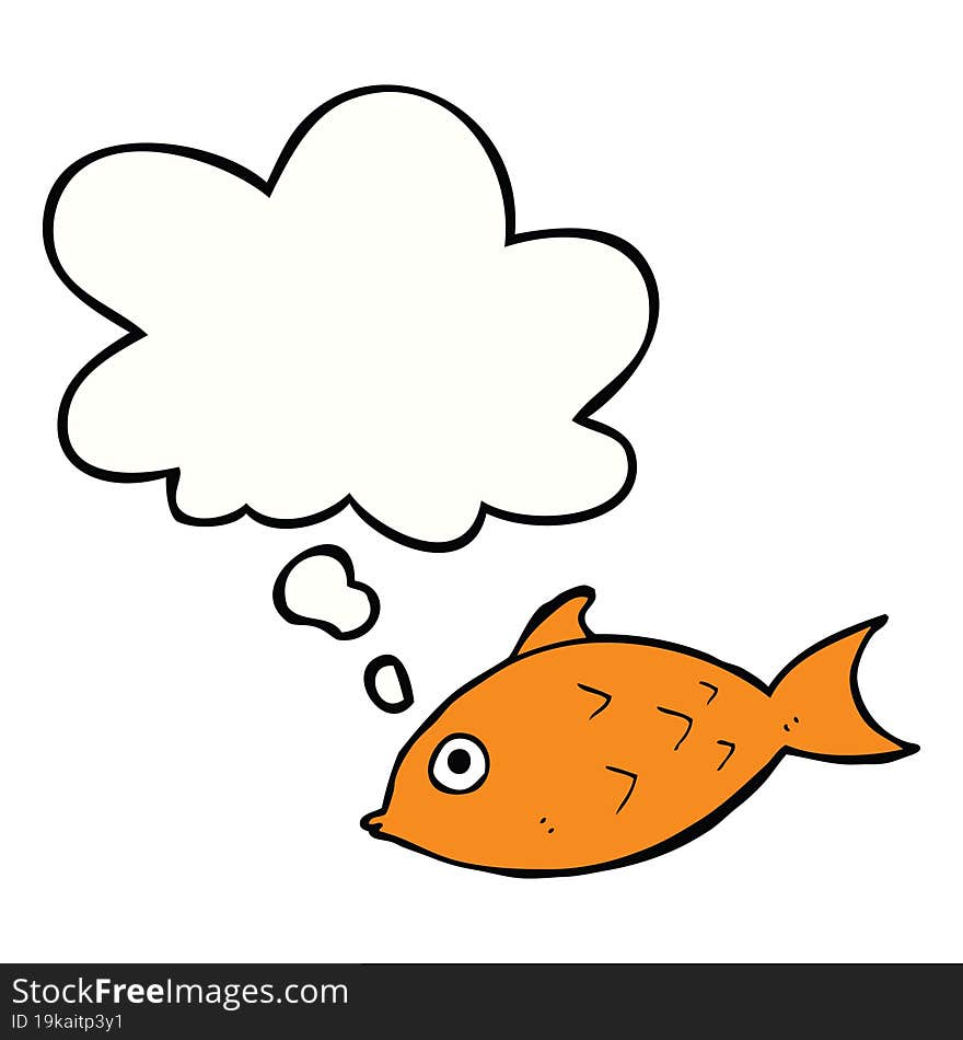 cartoon fish and thought bubble