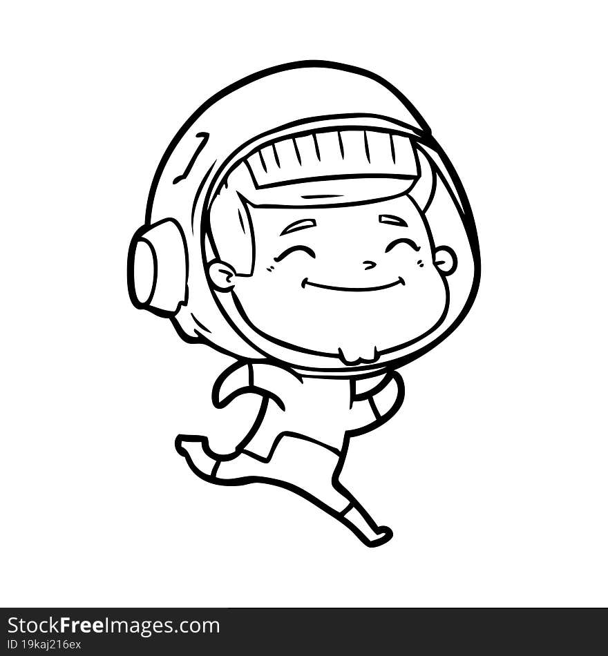 happy cartoon astronaut. happy cartoon astronaut