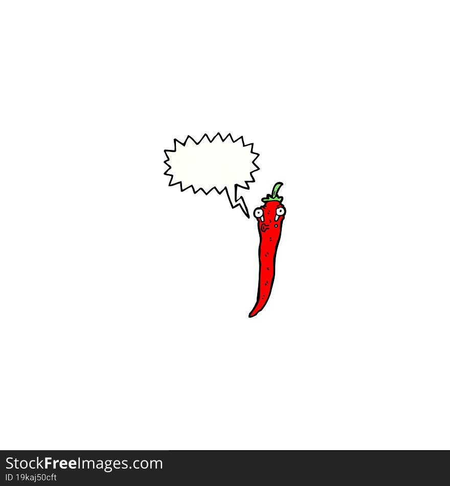 chili pepper with speech bubble